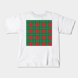 Christmas red and green plaid pattern Kids T-Shirt